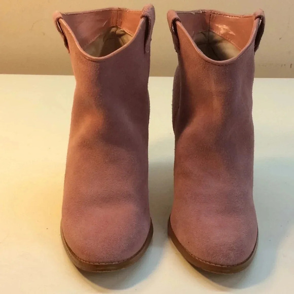 Colin Stuart Pink Suede Booties Size 7 - Picture 3 of 9